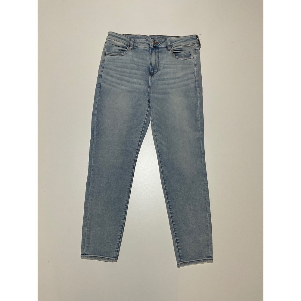 American Eagle Womens Hi-Rise Jegging Next Level Stretch Light Wash Blue 14S